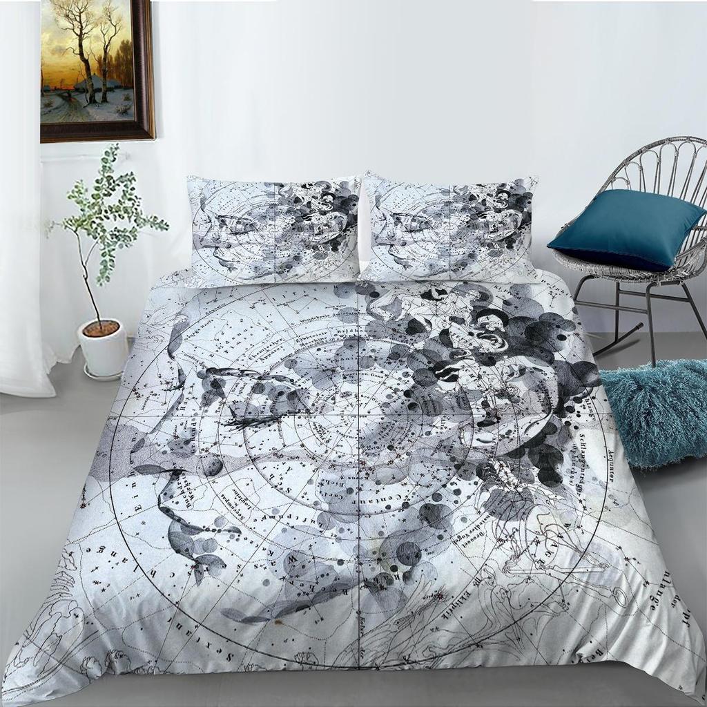 2023 New style Duvet Cover Map Home Bedspreads Cartoon King Size Bedding Teen Boy Girl Children 3D Printing Bedding Cover Set