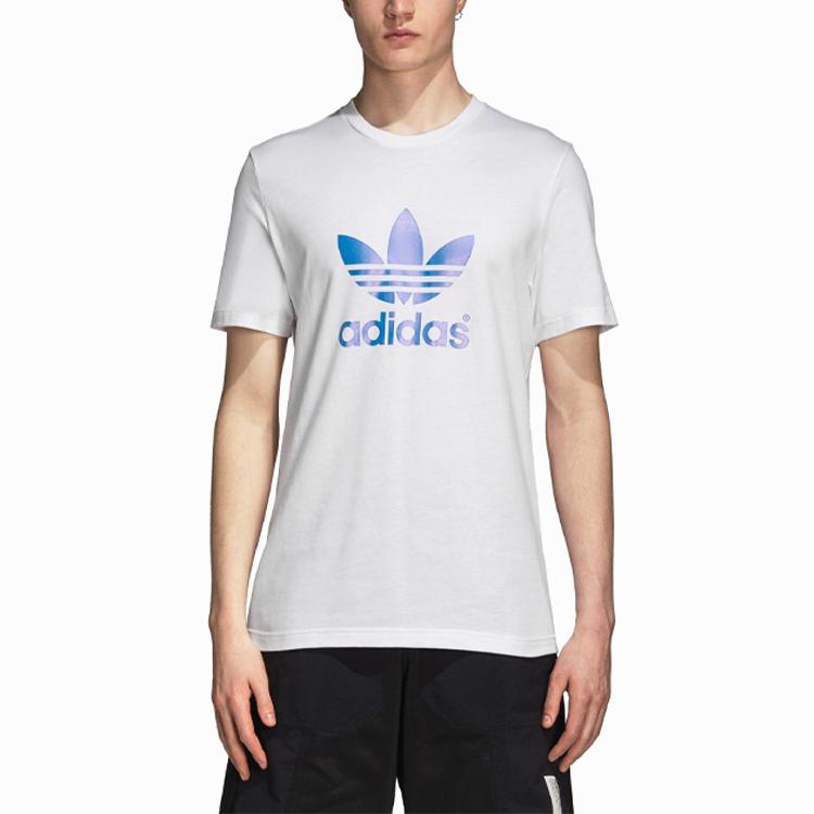 Adidas Originals Trefoil T Shirts Men's White Crew Neck Moderate Straight Fit DP8570