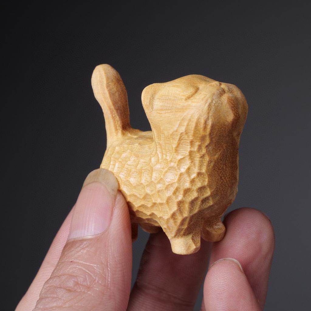 Handcrafted Wooden Cat Figurine, Charming Collectible for Various Room Types - Craft for Collectors and Animal Decor Enthusiasts