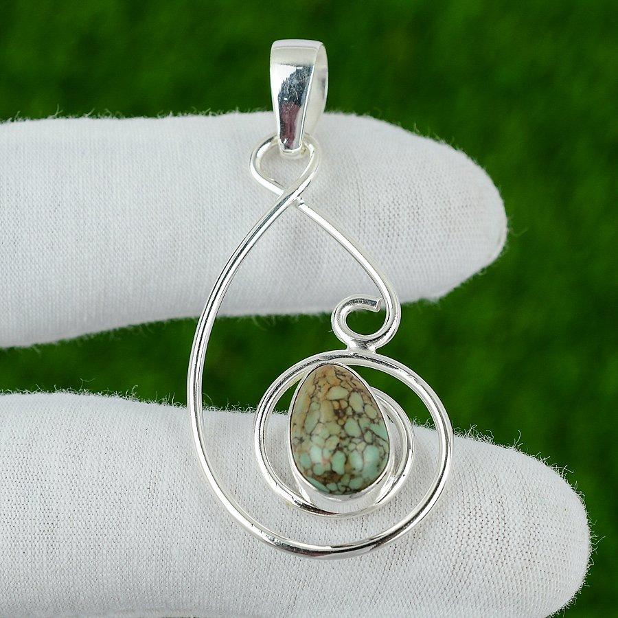 

Подвеска Чакра Горла Груша Натуральная Тибетская Бирюза Ювелирное Изделие Серебро 925 пробы