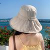 Drawstring Fisherman's Hat Children Spring and Summer Big Edge UV Protection Sun Hat Outdoor Beach Breathable Hat