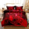 3D Red Rose Bedclothes Duvet Cover Bed Sets for Double Marriage Wedding Bedroom Bedding Set King Valentine's Day Quilt Cover Set