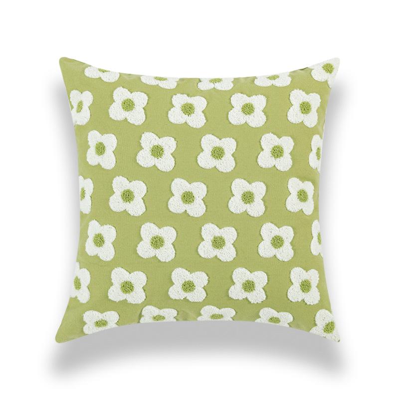 45x45cm French Green Pillowcase Embroidered Plush Throw Pillow Cover Living Room Sofa Decor Pillow Headboard Cushion Covers