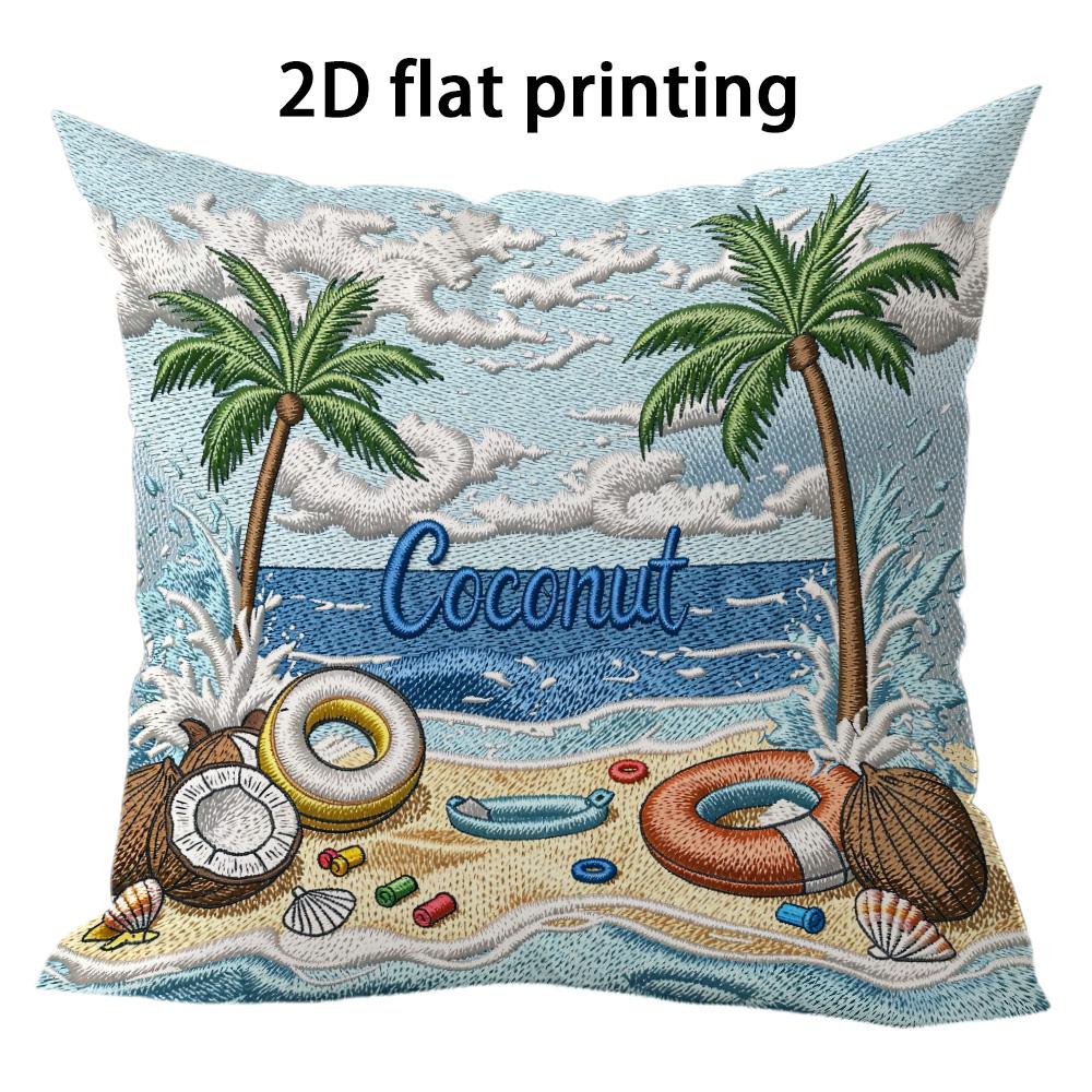 Summer seaside vacation style Doublesided Printed pillow cover Short plush Suitable living rooms bedrooms throw cushion cover