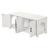 Cat Litter Box Enclosure Wooden Litter Box Furniture Hidden 2 Rooms White