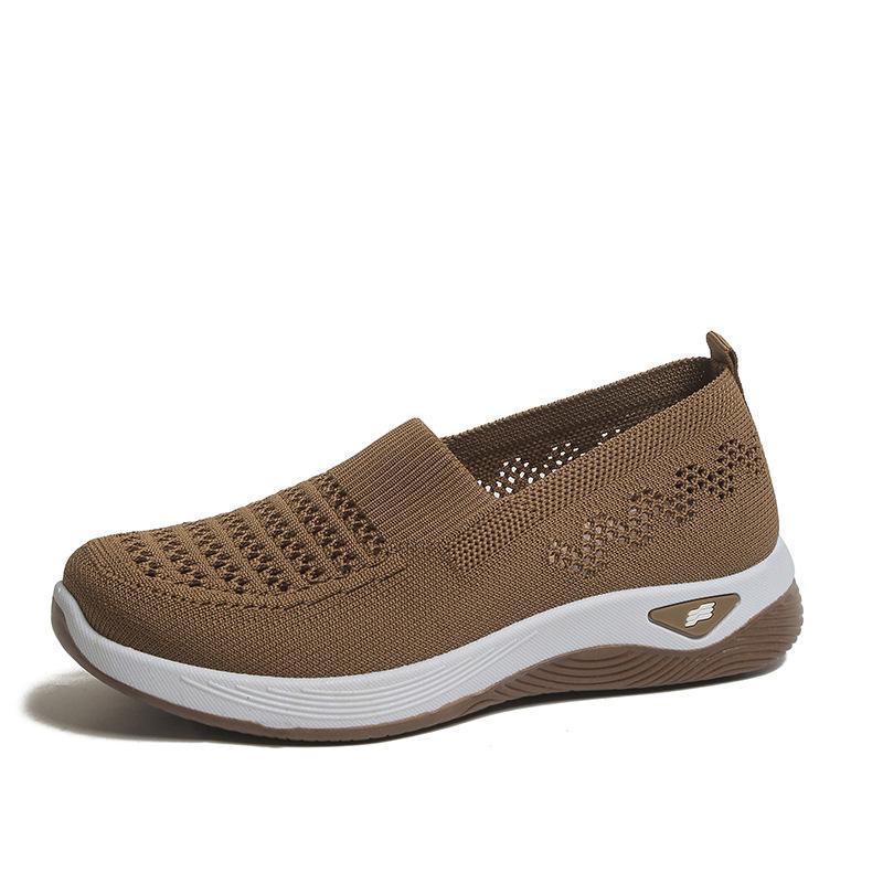 Baskets Slip-On Respirantes pour Femmes Chaussures de Marche Légères Décontractées à Bout Rond Baskets Confortables