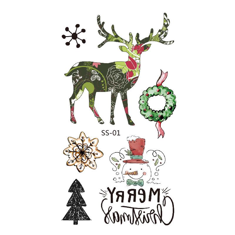 Christmas Fun Face Stickers: Children's Cartoon Tattoo Stickers