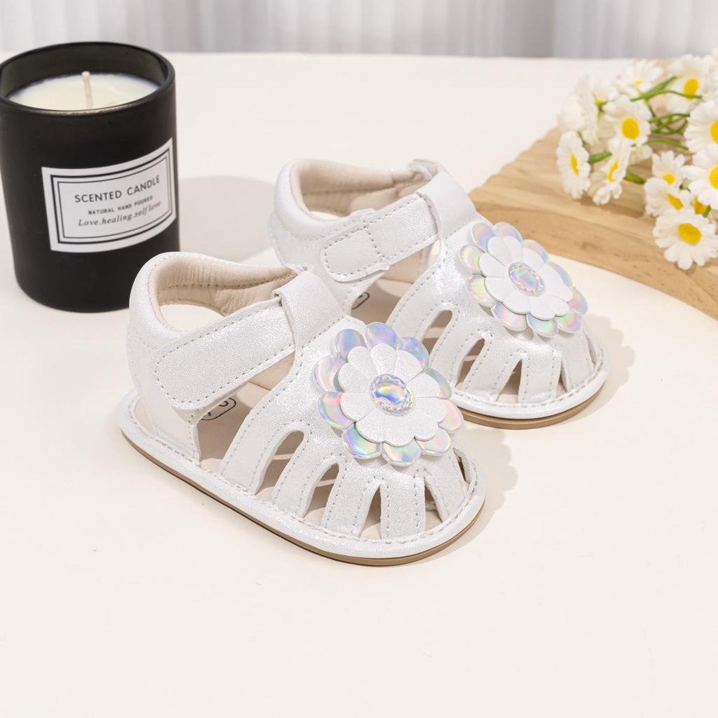 Summer Sunflower Toddler Sandals - Baby Girls' Rubber Sole Shoes 2026