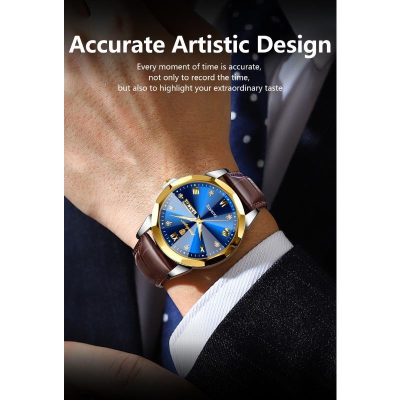 POEDAGAR Luxury Man Wristwatch High Quality Quartz Sports Business Men Watch Waterproof Luminous Date Week Leather Watches
