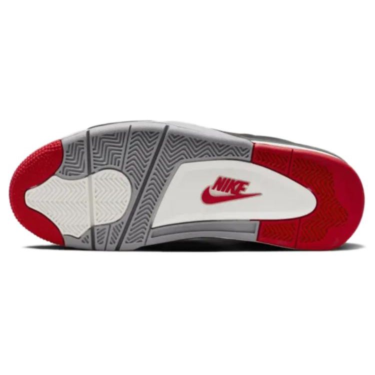 Air Jordan 4 Retro Bred Reimagined Unisex Sneakers Black Fire-Red Cement-Grey FV5029-006