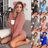 Cozy Women's Fluffy Faux Fleece Hooded Shorts Romper Pajamas Nightwear Set