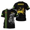 Jamaica Flag Emblem Graphic T Shirt For Men 3D Print Jamaican T-Shirt Tops Short Sleeve O Neck Mens Tee Shirts Streetwear