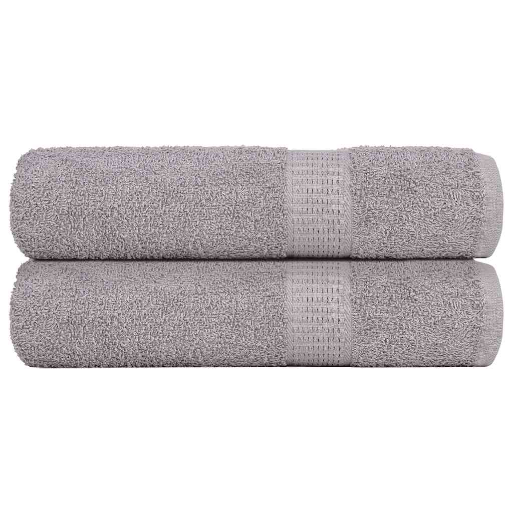 Vidaxl Ręczniki Kąpielowe 2 Szt. Szare 100X150 Cm 360 Gsm 100% Bawełna