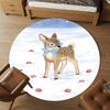 1pc deer strawberry Round Chair mat office Area Rug - Non-Slip, Floor Mat for Office, Bedroom, and Indoor Decor p127154