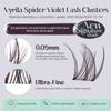 VYRILA Spider Violet Lash Clusters 10-16mm Natural Cluster Lashes Fake Eyelashes 3D Wispy D Curl Fluffy DIY Lash Extensions