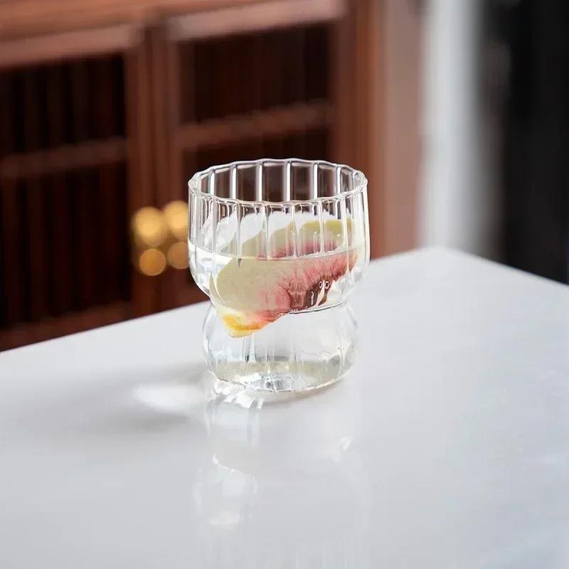 300ML Cute Glass Cup Ice Tea Cup Heat resistant Glassware Drink Fruit Juice Latte Cup Breakfast Milk Wine Beer Cocktail Cups