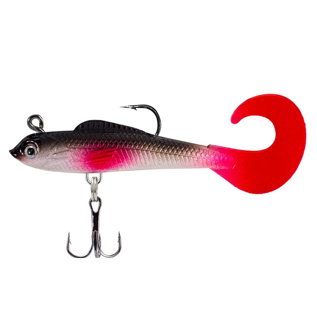 Artificial Plastic Bait Swimbait Fishing Hook Tackle Soft Swimbait Curl Tail Fish Baits Fishing Jig Lures Easy to Use