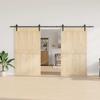 Sliding Door Hardware Set 366 cm Steel Black