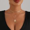 Jewelry Bohemian Retro Style Special-Shaped Pendant, Water Drop Collarbone Chain, Light Luxury Necklace.