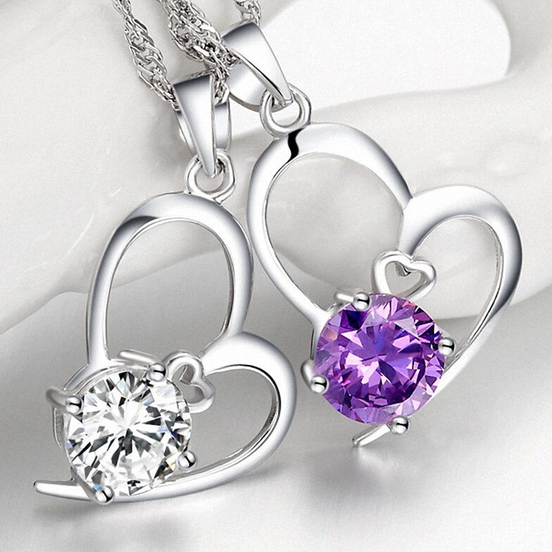 "You in My Heart" Korean Fashion Natural Crystal Pendant Necklace