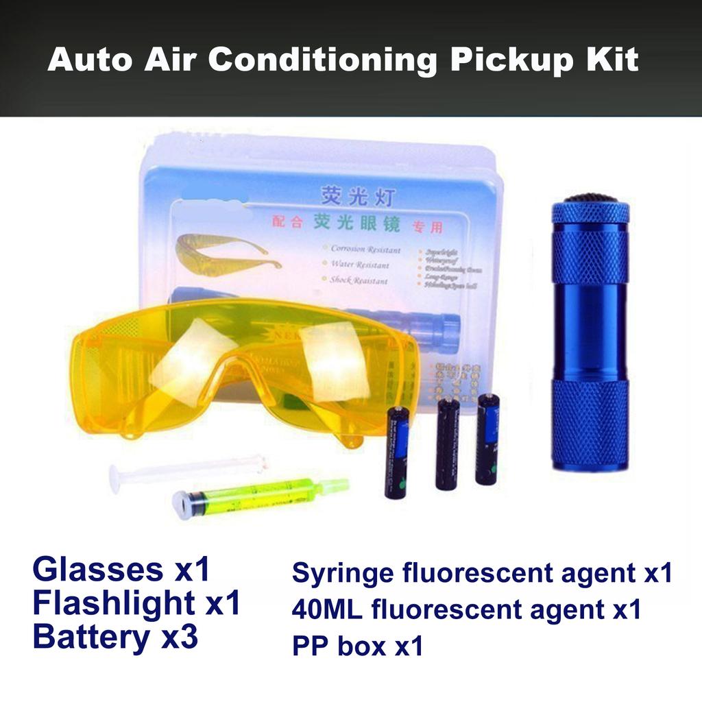 R134a Refrigerant Oil Leak Repair Agent Car Air Conditioner Oil Fluorescent Detection Repair Agent Plugging Agent Leak 2.5/60ml