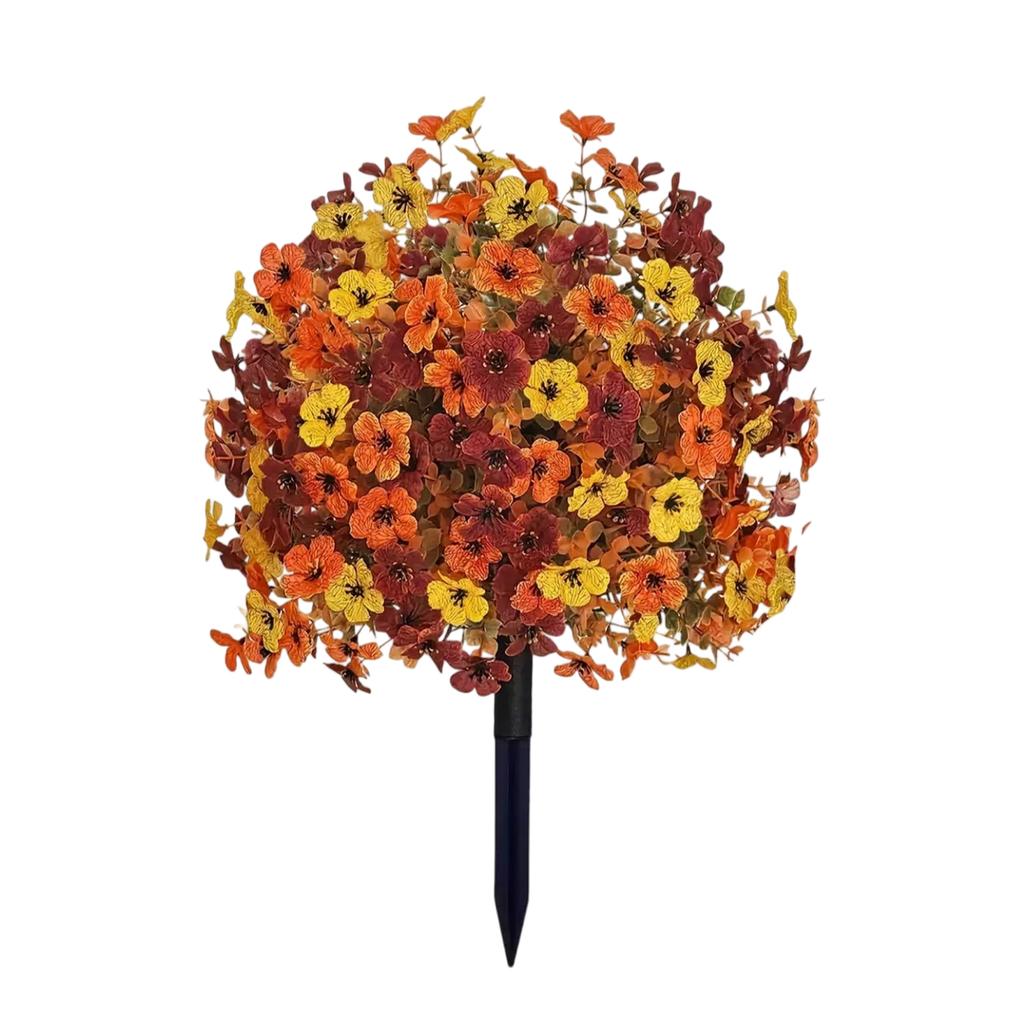 Lifelike Faux Flowers with Ground Stake Outdoor Faux Flowers Non-toxic for Daily Office Work Indoor Leisure Occasion Home