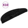 Stair Treads 10 pcs 56 x 17 x 3 cm Black Semi Round