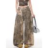 VIONA Trend Y2K Style Vintage Washed Leopard Baggy Women's Jeans Pants for Woman Clothing Wide Leg Streetwear Loose Long Trousers
