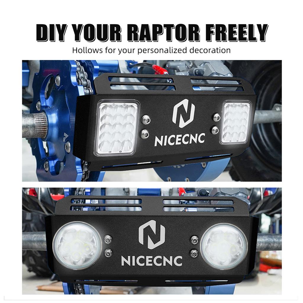 NICECNC Rear Bumper Bash Guard For Yamaha Raptor 700R 2012 2016-2024 700 2006-2011 2013 450 YFZ ATV Chain Protector Aluminum