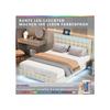 Upholstered Bed - MUVOE - 140x200 Cm - LED Lighting - Modern Design - Breathable Linen Fabric