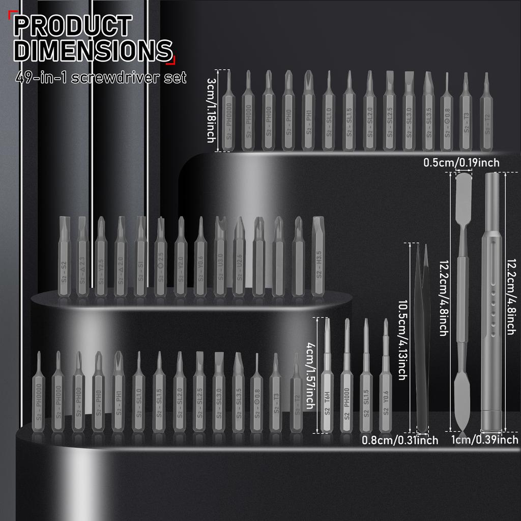 49 in 1 Precision Screwdriver Set Professional Screwdriver Set with Storage Case Manual Screwdrivers Kit for Phone Watch Repair