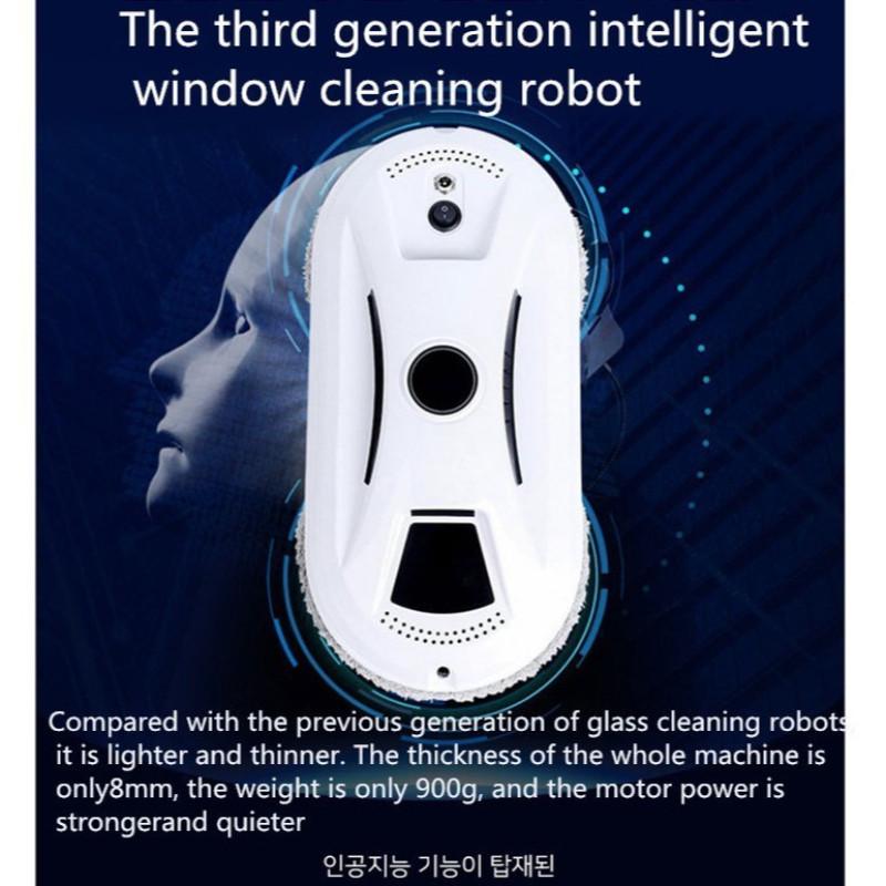 Robot Pulitore per Finestre Domestico Intelligente Ultrasottile Aspirapolvere Automatico ad Ultrasuoni Telecomando Robot per la Pulizia del Vetro