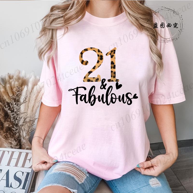 It's My 21th Birthday Leopard Birthday Vintage Graphic TShirt Unisexs Short Sleeve Crew Neck Casual with Retro Aesthetic Clothes