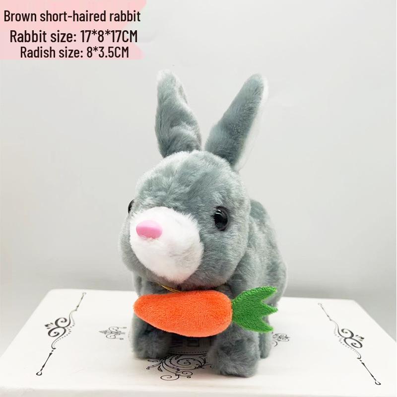 Plush Electric Toy Carrot Rabbit Simulation Pet for Kids