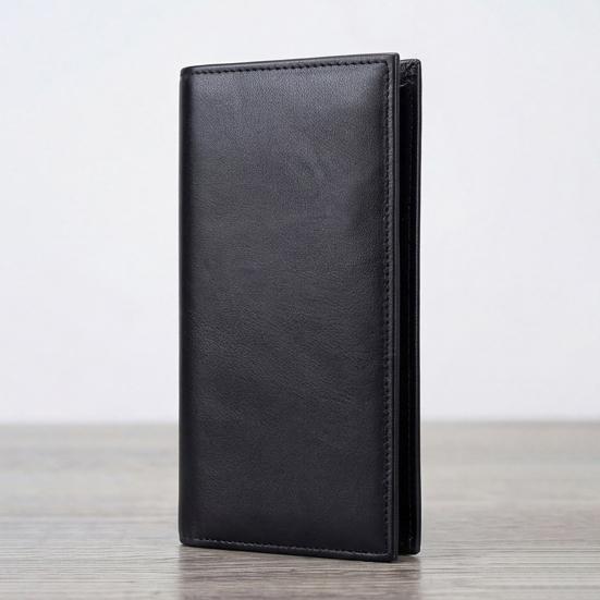 Portafoglio da Uomo Slim a Busta Grande Capacità Porta Carte Portafoglio Contanti con Finestra per Carta d'Identità Portafoglio Lungo Pieghevole Regalo per Padre Marito