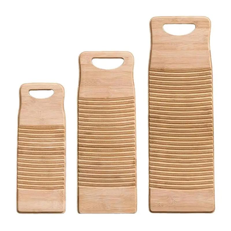 Practical Bamboo Washboard Durable Ridged Surface Easy Carry Handle For Home Laundry Cleaning Tools Washboard