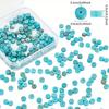 100/500/1000 Natural Turquoise Beads, 6mm Round Black Stone Bead Board Turquoise Gemstone Bracelet Necklace Earrings, Used for Jewelry Making