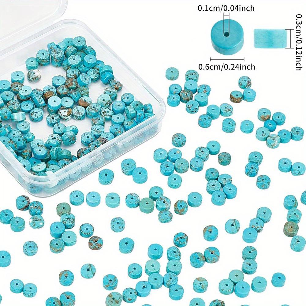 100/500/1000 Natural Turquoise Beads, 6mm Round Black Stone Bead Board Turquoise Gemstone Bracelet Necklace Earrings, Used for Jewelry Making