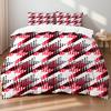 Luxury Brown Black Houndstooth Bedding Set Classic Print Duvet Cover Pillowcase Breathable Wrinkle-Free For Bedroom Decor