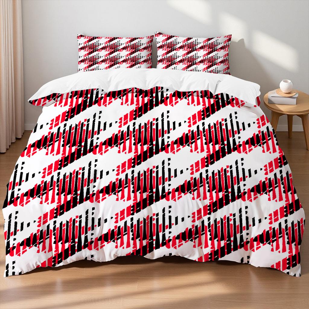 Luxury Brown Black Houndstooth Bedding Set Classic Print Duvet Cover Pillowcase Breathable Wrinkle-Free For Bedroom Decor