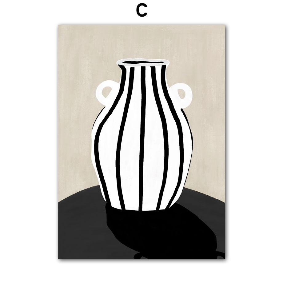 Modern Abstract Line Body Face Vase Minimalism Living Room Decor Posters And Prints Wall Art Canvas Painting Home Wall Pictures