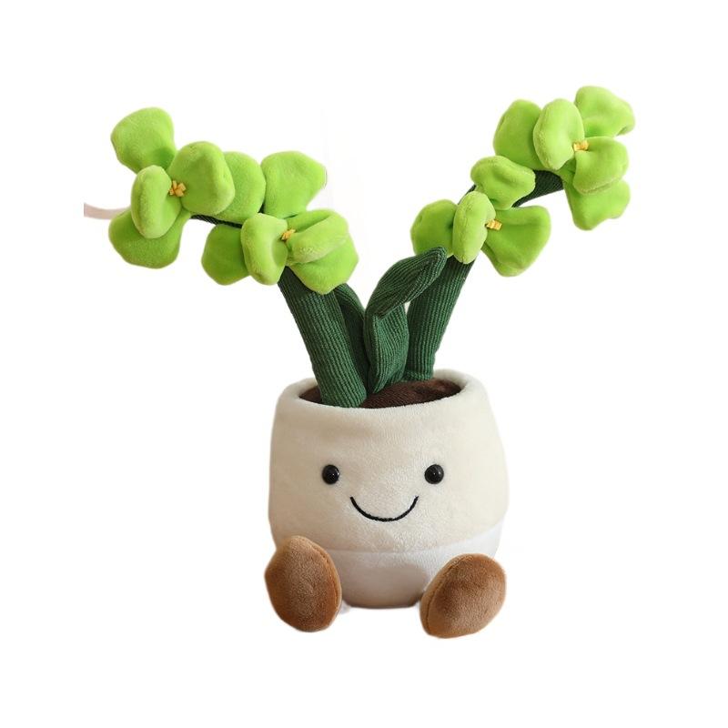 Simulated Potted Plush Toys Hyacinth Cactus Plant Animal Ornaments Flowers Decoration Children's Toys