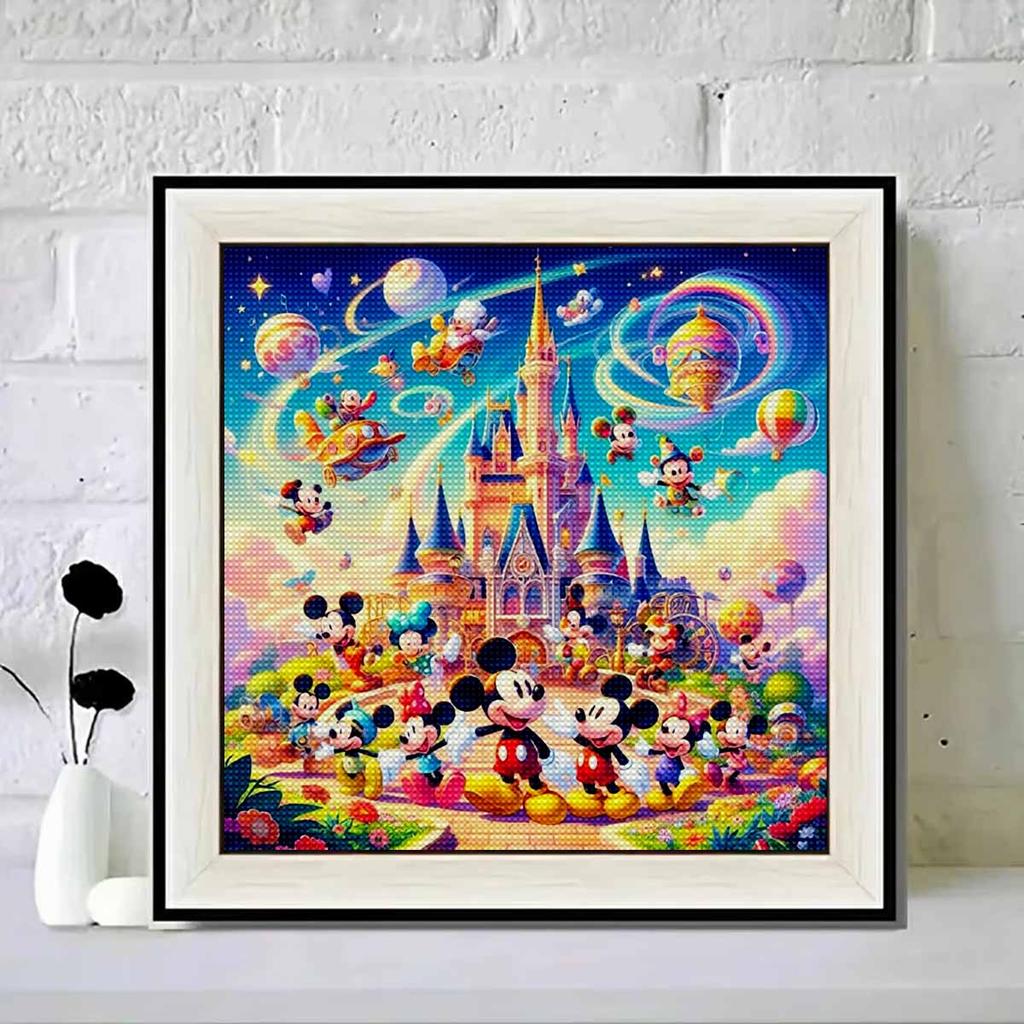 DIY Diamond Painting Round Diamond Mickey's Happy Family Full Diamond Mosaic Home Decoration Painting Cross Stitch Kit