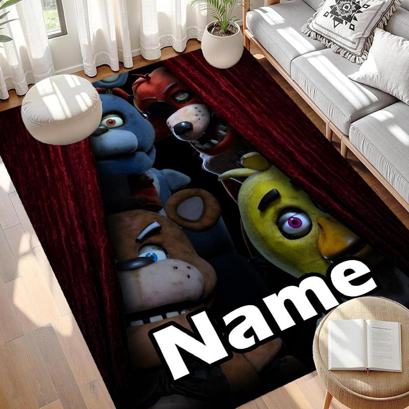 Custom Name Personalized Five Nights at Freddy's Print Carpet, Versatile Home Decor Rug, for Playroom, Apartment, Balcony, Entryway, Hallway Gift
