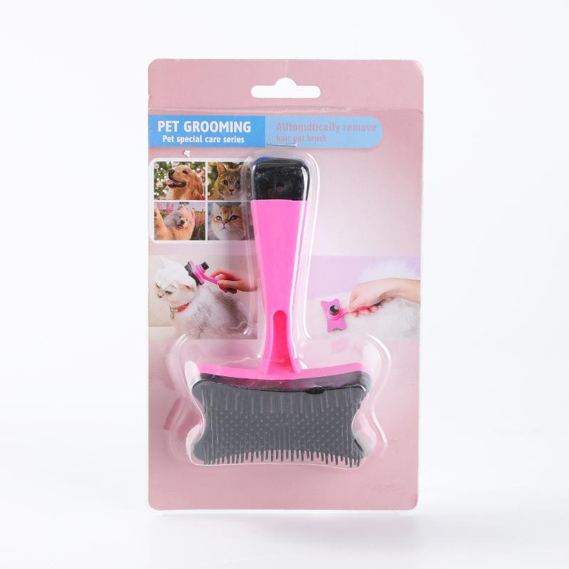 

Dog cleaning products Self-cleaning pet comb Cat automatic hair removal brush cleaning One-click hair removal AL-XP0202（13*7.5cn） рожевий