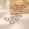 Fashion Smooth Round Stainless Steel Hoop Earrings Woman Gold Copper Color Ear Buckle Huggie Daily Female Zircon Accessories