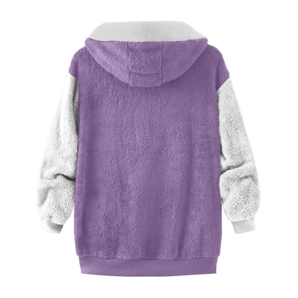 Girls' Casual Color Long Sleeve Hooded Jacket with Pockets for Everyday Wear