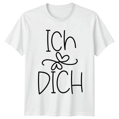 Ich Dich Heart TShirt GerUnisex RoUnisexce Love Valentines Day Gift For Him And Her