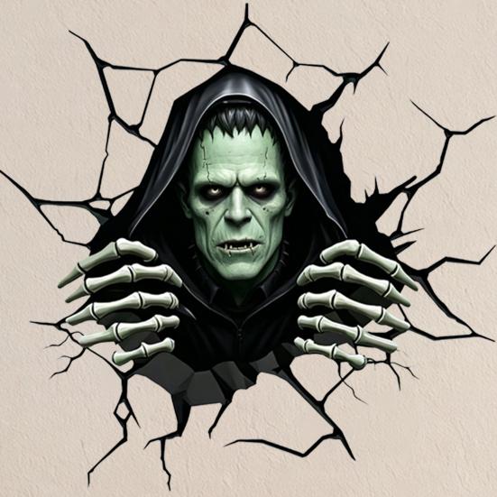 Halloween Wall Stickers, Self Adhesive Vinyl Decals, Waterproof Removable Wall Decals for Halloween Party Home Store Wall Decor