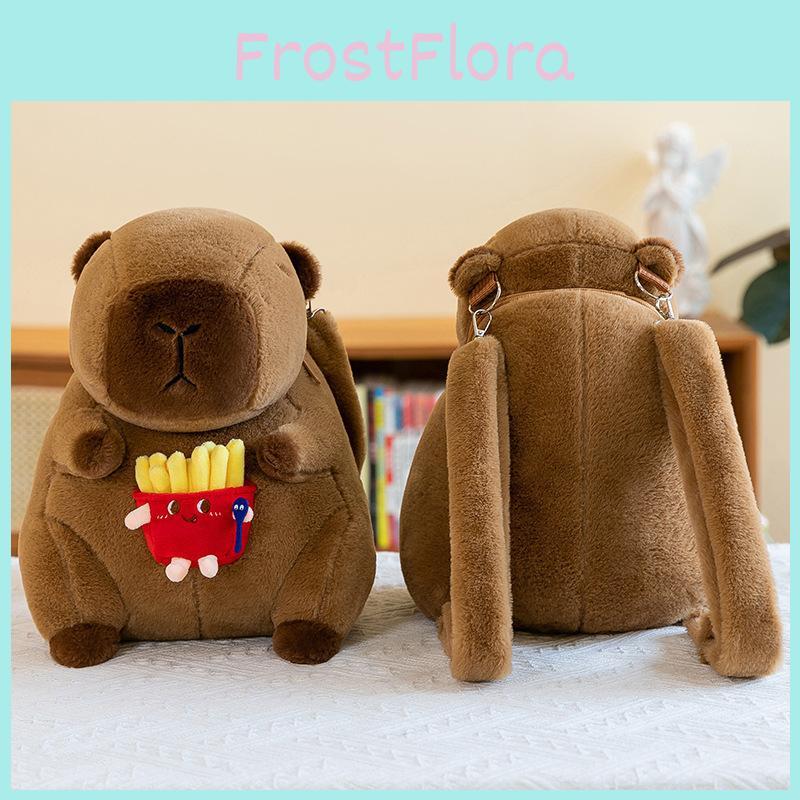 Cute Flower Capybara Burger French Fries Rabbit Decorative Backpack Plush